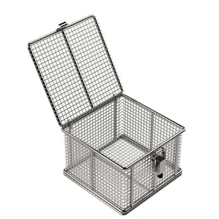 Anysizebasket Rectangular Wire Mesh Basket: 6Lx6Wx4H, 304 SS, 3/16 Rod Frame, Mesh: 2 x .063 TMT-060060040-P02S